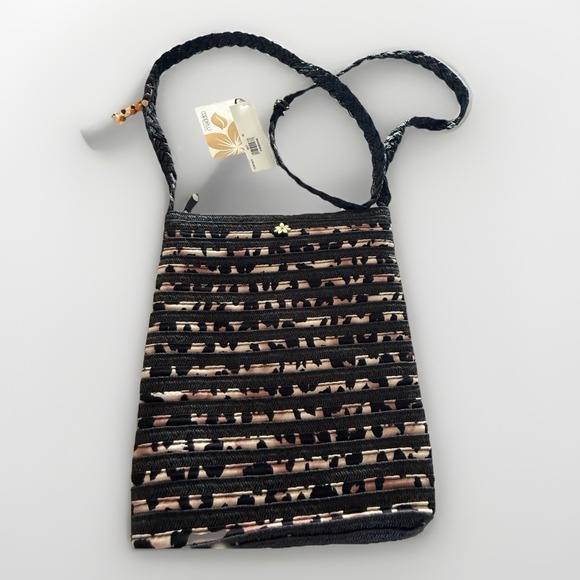 Cappelli Straworld Crossbody Shoulder Bag Purse Boho Black Nomad Lined Zippered - Picture 1 of 5